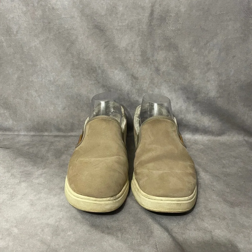 OluKai Pehuea Heu‎ Womens 8 Tan Leather Suede Shearling Slip On Loafer Shoes
